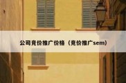 公司竞价推广价格（竞价推广sem）