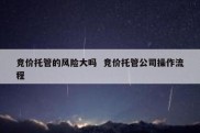 竞价托管的风险大吗  竞价托管公司操作流程