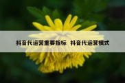 抖音代运营重要指标  抖音代运营模式