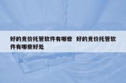 好的竞价托管软件有哪些  好的竞价托管软件有哪些好处