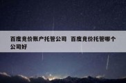 百度竞价账户托管公司  百度竞价托管哪个公司好