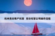 杭州竞价账户托管  竞价托管公司操作流程
