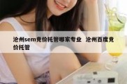 沧州sem竞价托管哪家专业  沧州百度竞价托管