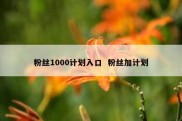 粉丝1000计划入口  粉丝加计划