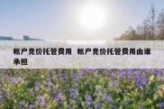 帐户竞价托管费用  帐户竞价托管费用由谁承担