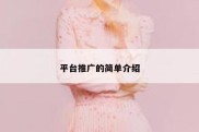 平台推广的简单介绍
