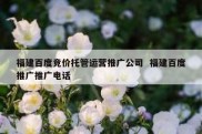 福建百度竞价托管运营推广公司  福建百度推广推广电话