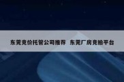 东莞竞价托管公司推荐  东莞厂房竞拍平台