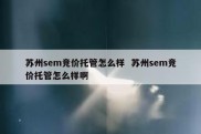 苏州sem竞价托管怎么样  苏州sem竞价托管怎么样啊