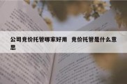 公司竞价托管哪家好用  竞价托管是什么意思
