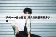 泸州sem竞价托管  做竞价托管需要多少钱