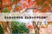 怎么在小红书引流  怎么在小红书引流推广