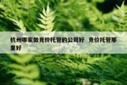 杭州哪家做竞价托管的公司好  竞价托管那里好