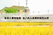 名夫人餐饮加盟  名门夫人皮草的貂怎么样