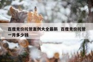 百度竞价托管案例大全最新  百度竞价托管一月多少钱