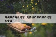 苏州账户竞价托管  竞价推广账户账户托管多少钱