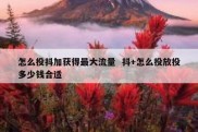 怎么投抖加获得最大流量  抖+怎么投放投多少钱合适