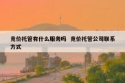 竞价托管有什么服务吗  竞价托管公司联系方式