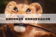 拍摄短视频运营  短视频运营实战全攻略