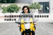 汉口百度竞价账户托管方法  百度竞价托管代运营公司