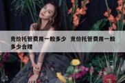 竞价托管费用一般多少  竞价托管费用一般多少合理