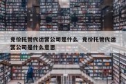 竞价托管代运营公司是什么  竞价托管代运营公司是什么意思