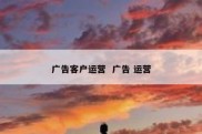 广告客户运营  广告 运营