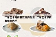 广东艺术高校餐饮招商加盟  广东艺术学校有哪些大学