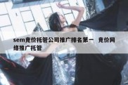 sem竞价托管公司推广排名第一  竞价网络推广托管