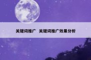 关键词推广  关键词推广效果分析