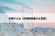 引爆个人ip（引爆网络是什么意思）