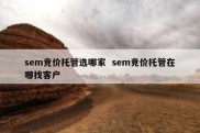 sem竞价托管选哪家  sem竞价托管在哪找客户