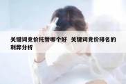 关键词竞价托管哪个好  关键词竞价排名的利弊分析