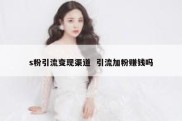 s粉引流变现渠道  引流加粉赚钱吗
