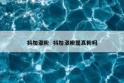 抖加涨粉  抖加涨粉是真粉吗