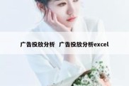 广告投放分析  广告投放分析excel