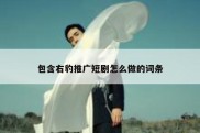 包含右豹推广短剧怎么做的词条