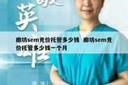 廊坊sem竞价托管多少钱  廊坊sem竞价托管多少钱一个月