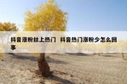 抖音涨粉丝上热门  抖音热门涨粉少怎么回事
