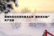 做搜狗竞价托管效果怎么样  搜狗竞价推广开户流程