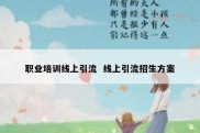 职业培训线上引流  线上引流招生方案