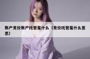 账户竞价账户托管是什么（竞价托管是什么意思）
