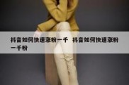 抖音如何快速涨粉一千  抖音如何快速涨粉一千粉