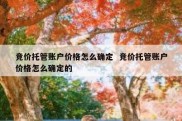 竞价托管账户价格怎么确定  竞价托管账户价格怎么确定的