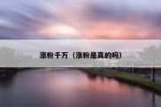涨粉千万（涨粉是真的吗）