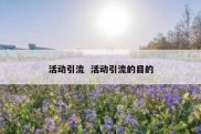 活动引流  活动引流的目的