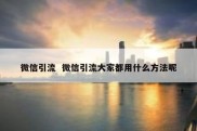 微信引流  微信引流大家都用什么方法呢