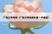 广告公司电商（广告公司电商补量一手渠道）