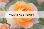 个人ip（个人ip是什么的缩写）