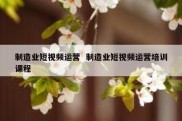 制造业短视频运营  制造业短视频运营培训课程